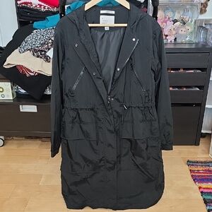 A New Day Black Hooded Trench Coat